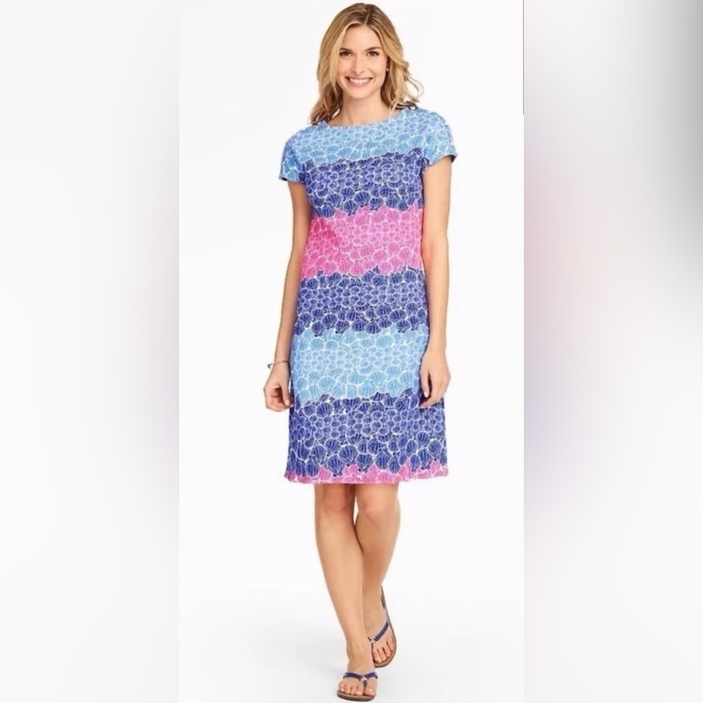 Talbots‎ Seashell Print Cotton Shift Dress Women’s Size Medium (1555)